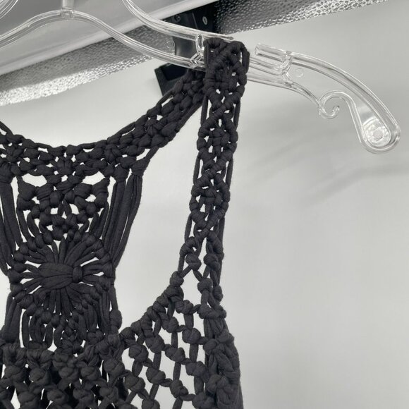 BillaBong Womens Mini Shift Dress Sleeveless Crochet Neck Gray Size Small New - Picture 4 of 9